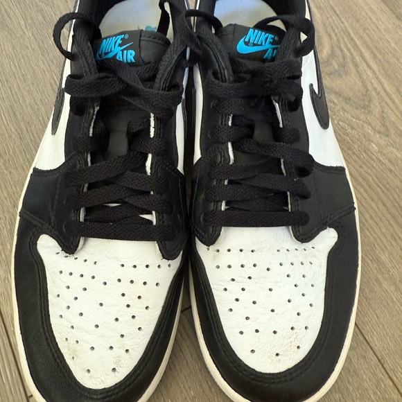 Nike Air Jordan 1 Retro Black, White and Teal Low-Top Sneakers - Picture 4 of 5